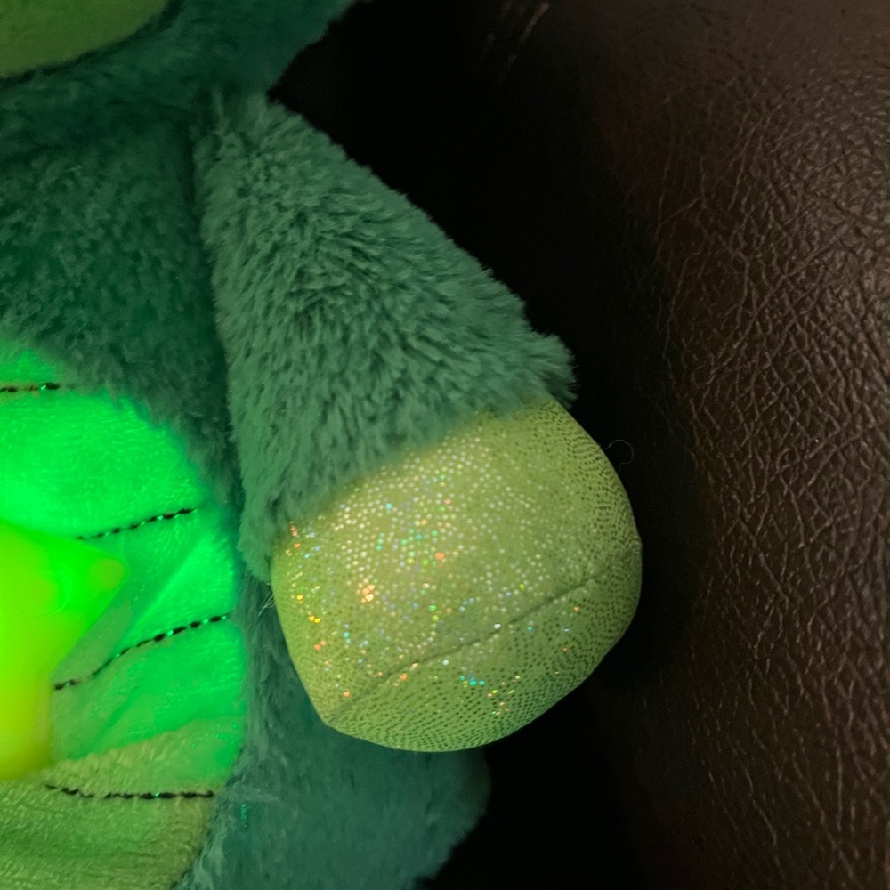 Vintage Plush Green Dragon Star Belly Nightlight Stuffed Toy - Picture 2 of 15